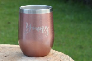 PRODUCT REVIEW: Personalized Stemless Wine Cup by Bridesmaid Gifts Bouqtique